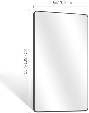 DESBING 30" x 55"Bathroom Mirror, Matte Black Wall Mirror - Image 6