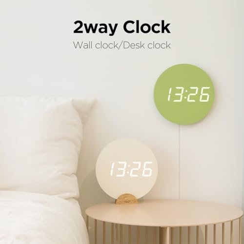 mooas Crayon Mini Digital LED Wall Clock, Nightlight - Image 3