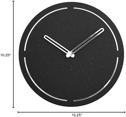 Stephanie Imports Modern Minimalist Dark Concrete Gray Silent Wall Clock - Image 6