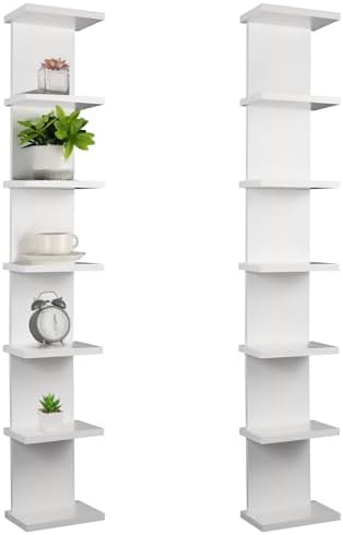 2 Pack 7 Tier Wall Shelf Unit by Hlimior