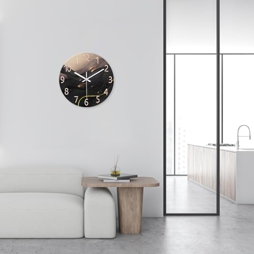 Black and Gold Wall Clocks Battery Operated 14 Inch - Image 2
