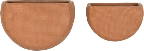 Main + Mesa Modern Boho Stoneware Wall Mount Planters, Terracotta by MainMesa