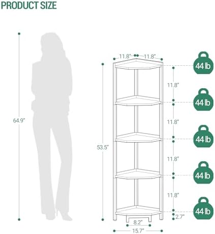 Hzuaneri Corner Shelf Stand, Corner Bookshelf - Image 2