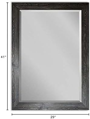 Renditions Gallery Rectangular Vintage Black Wood Framed Body Mirror Verticle - Image 7