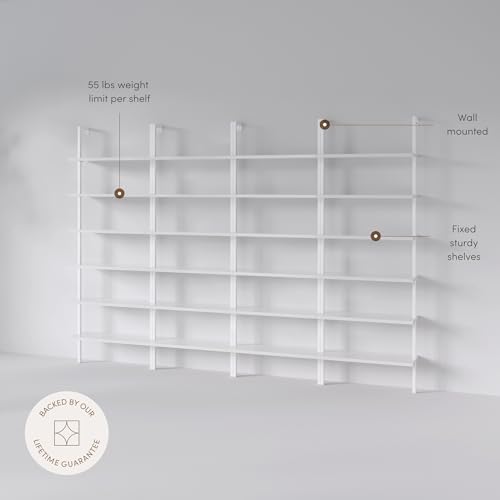 Nathan James Theo 6-Shelf Tall Modern Bookshelf, Wall Mount Ladder Shelf - Image 4