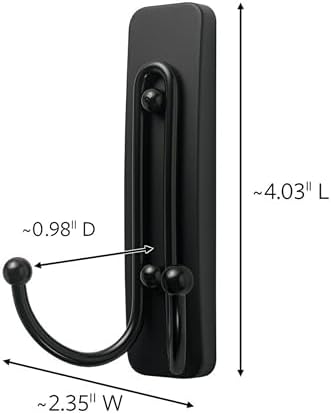 Command Large Matte Black Double Hooks, 2 Hooks and 2 Strips, Damage Free - Image 2