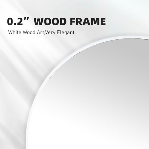 White Arch Bathroom Wall Mirror, 20 x 30 Inch Arched Vanity Modern Mirror - Image 6