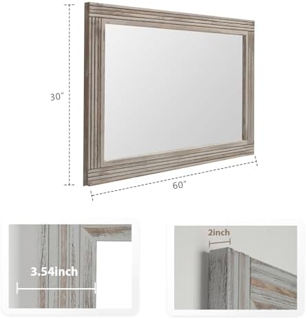 YOSHOOT Hand-Made Wooden Spliced Wall Mirror - Image 4