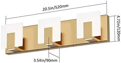 Aipsun Gold Bathroom Vanity Light Fixtures Modern LED 3 Lights Vanity Light - Image 2