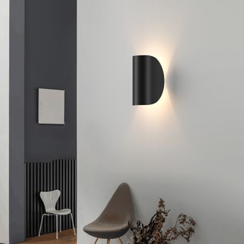 Aipsun Black Modern LED Wall Sconce Indoor Wall Lights 2 Packs Hardwired Up and - Image 2