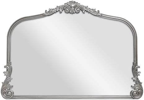 Wylde Iris English Estate Carved Arch Wood Wall Mirror, Mirror - Image 7
