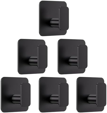 Aikzik Black Hooks for Hanging Heavy Duty, Adhesive Hooks for Shower, by Aikzik