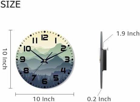 Mountain Wall Clock Battery Operated Natureforestmountainscenery Wall Clock - Image 2