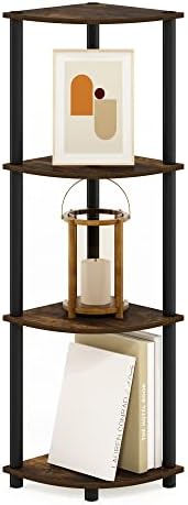 Furinno TURN-N-TUBE Corner Shelf, 4-Tier Corner Bookshelf, Display Storage by Furinno-FitsYourSpaceFitsYourBudget