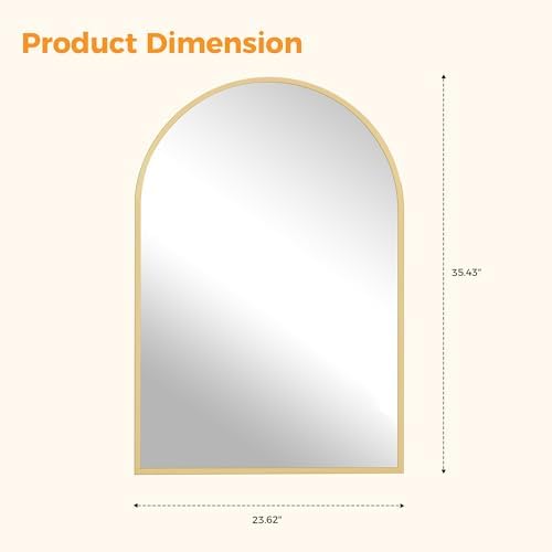 DUMOS 24"x36" Arched Wall Mirror, Bathroom Mirrors - Image 2