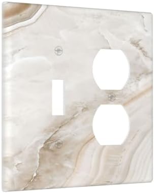 Wallplates Beige Marble Pattern 1 Toggle 1 Duplex Switch Plate Electrical GFCI - Image 2