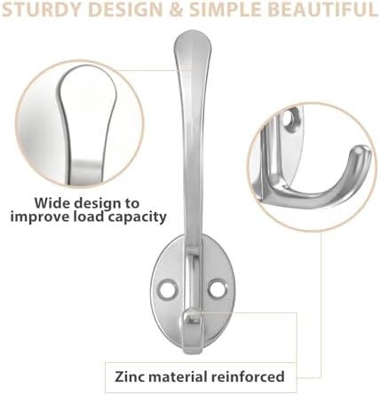 Homanu 10 Pack Coat Hooks Wall Mounted - Image 4
