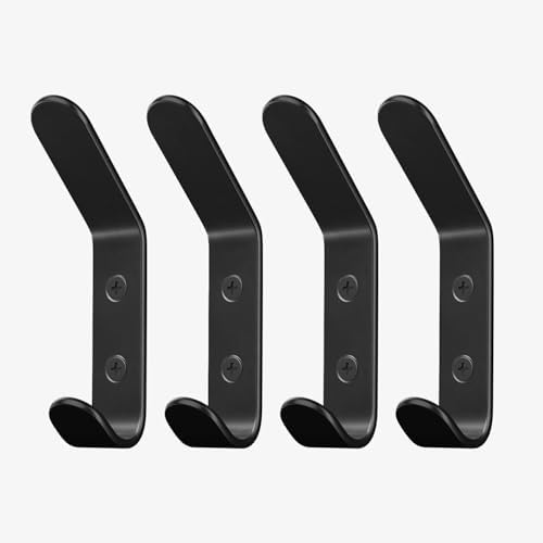 Homeforia Black Wall Coat Hooks, High-End Metal, Heavy Duty by Homeforia