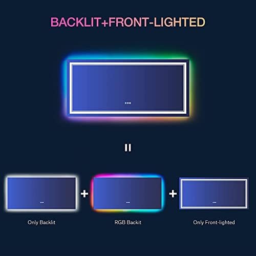 48x36 Inch RGB LED Bathroom Mirror - Image 5