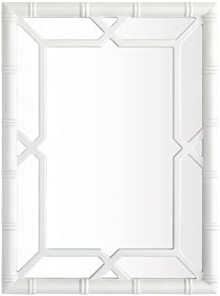Bamboo-Look Solid Wood Window Pane Mirror 23" X 31" by SORBARIA