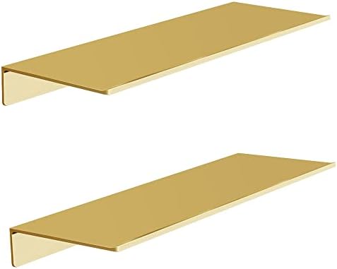 HNVNER Brushed Gold Floating Wall Shelves 2 Packs, Shower Shelf 15.7x4.9 by HNVNER
