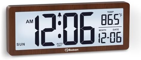 Soobest 8.5 Inch Digital Wall Clock Battery Operated, Compact Display by Soobest