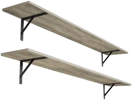 DINZI LVJ Long Wall Shelves, 55.1Inch Wooden Floating Shelves by DINZILVJ