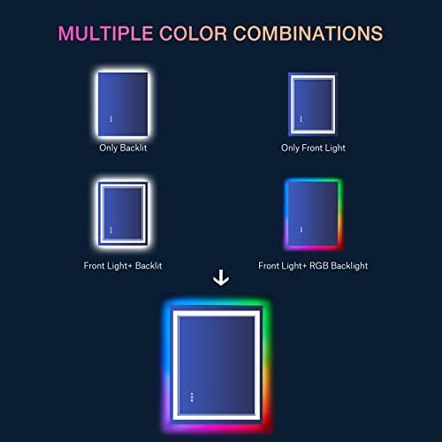 28x36 Inch RGB LED Bathroom Mirror - Image 5