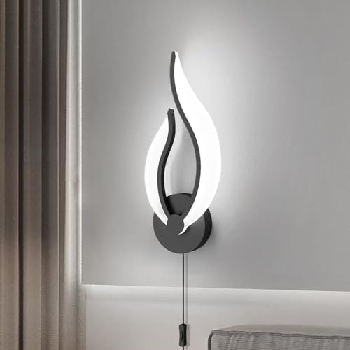 Plug in Wall Sconces Set of 2 Modern Bedroom Bedside Lamps Industrial Sconces - Image 2
