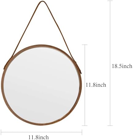 Natural Round Hanging Mirror - Image 2