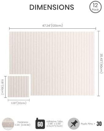 Bumusty 48"x 36" Large Felt Bulletin Board Tiles - Image 2
