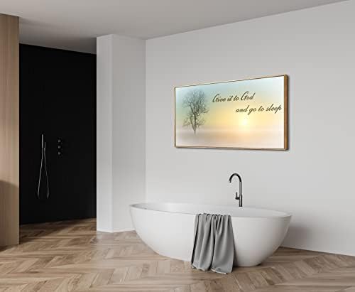 Lasdel Natural Extra Framed Canvas Wall Art of Misty Sunset & Tree Plant Picture - Image 6