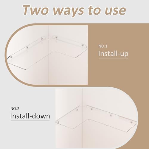 Sezanrpt 11.4x16 Inch Acrylic Corner Floating Shelf Set of 4, Security Cameras - Image 6