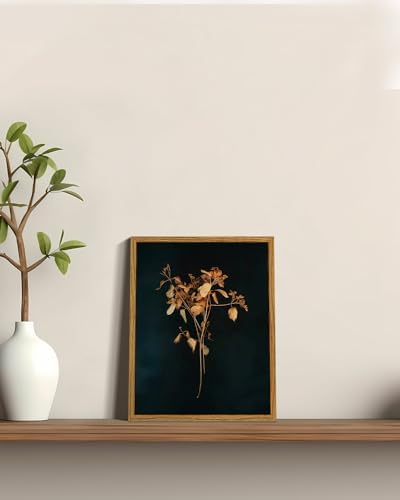 ARPEOTCY Vintage Framed Botanical Wall Art, Bedroom Bathroom Dark Floral - Image 2