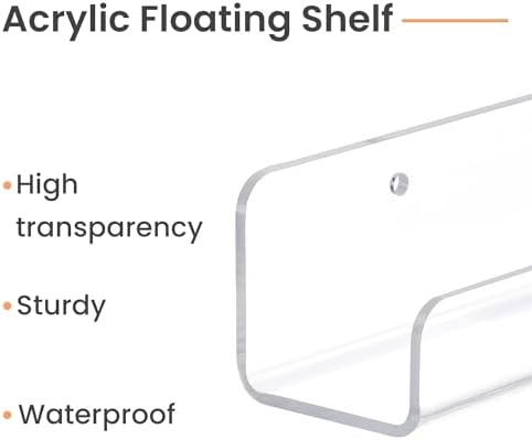 upsimples 10 Pcs 12" Clear Acrylic Shelves, Small Shelf - Image 6
