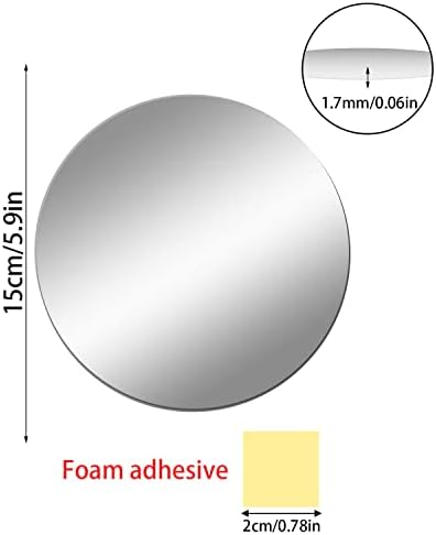 4Pcs 6 inch Glass Round Mirror Tiles, Small Circle Craft Mirror - Image 2