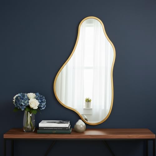 ZIYOO 32x18 Inch Irregular Wall Mirror, Vertical Wavy Design - Image 5