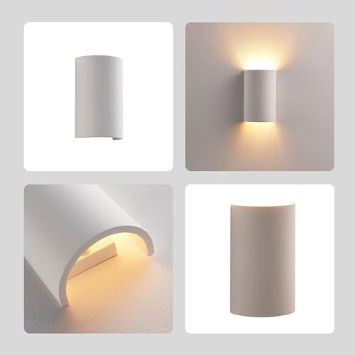 White Plaster Wall Sconce Light, Paintable DIY Wall Decor Up Down Wall Light - Image 6