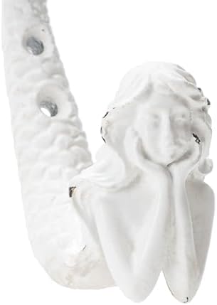 SOFFEE DESIGN 2pcs White Mermaid Shape Metal Coat Hooks, Playful Mermaid Design - Image 6