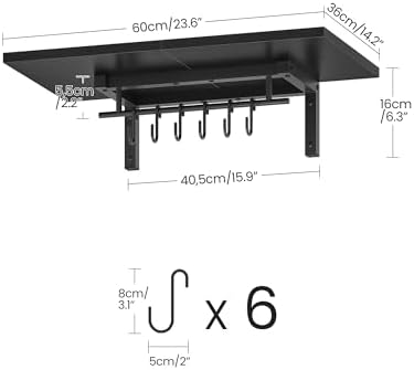 CHOEZON Wall-Mounted Pot Racks, Floating Shelves, Vintage Pot Hangers - Image 4