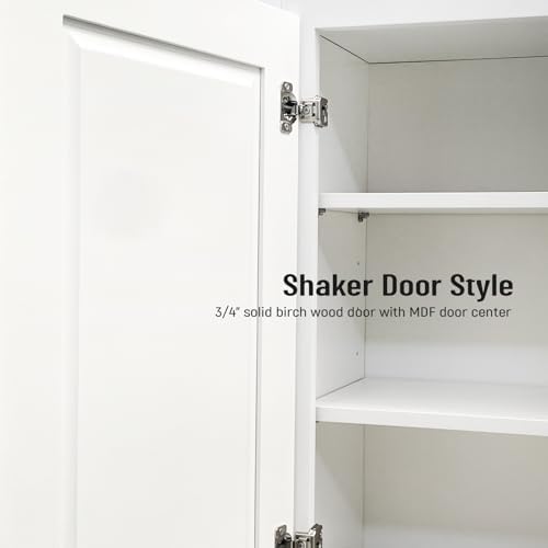 18" W x 30" H White Shaker Single-Door Kitchen Wall Cabinet - Image 5