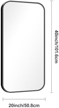 BONEWEI 20x40 inch Bathroom Mirror, Wall Mounted Bathroom Frame Vanity Mirror - Image 7