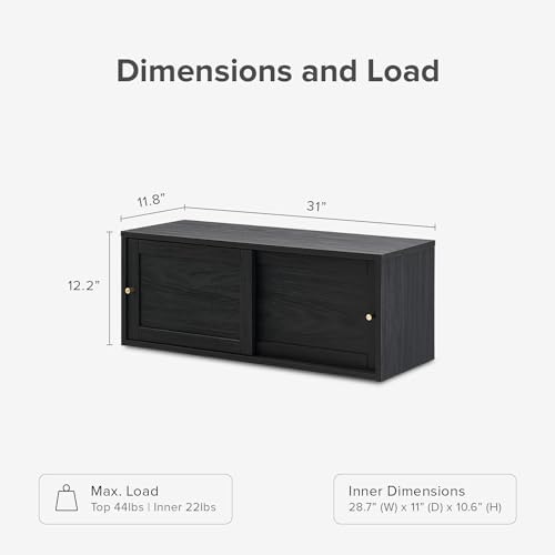mopio Lauren Floating TV Shelf, Wall Mounted Wood Television Cabinet, Nightstand - Image 2