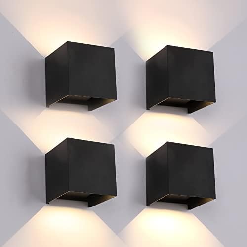 Mille Lucciole 20W 4Pack Outdoor Wall Lights Exterior/Interior, LED Black by MilleLucciole