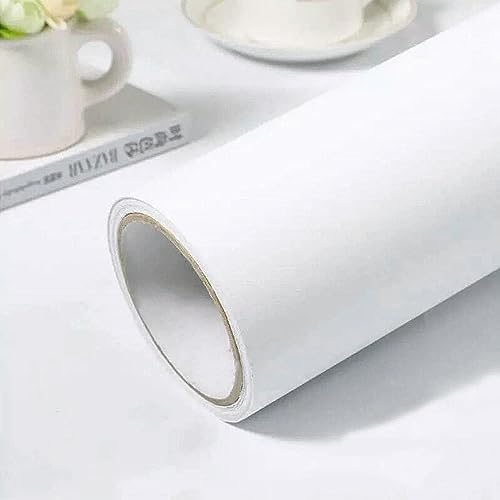 White Contact Paper 15.7'' x 590.5'' White Peel and Stick Wallpaper by practicalWs
