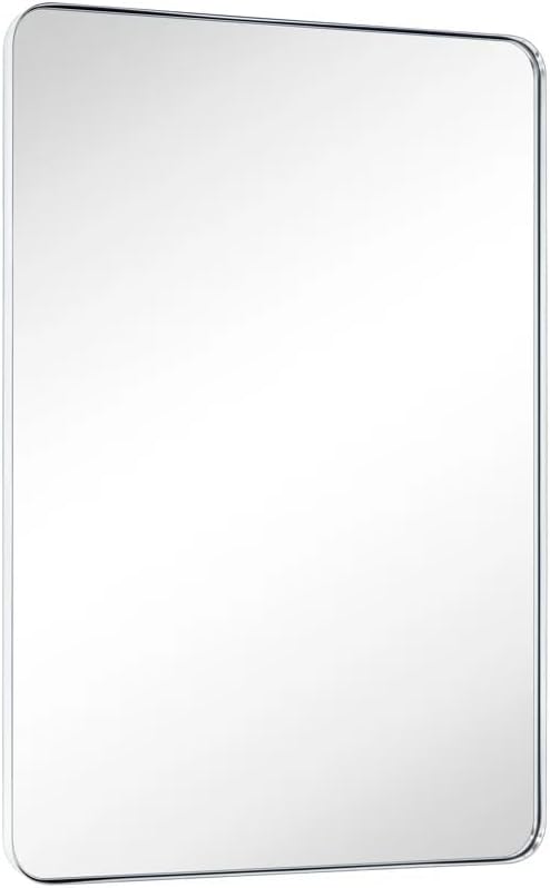 GRACTO 30 x 40'' Polished Nickel Rectangle Bathroom Vanity Mirror by GRACTO