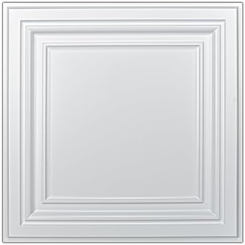 Art3d PVC Ceiling Tiles, 3D Plastic Sheet in White, 2 x 2 ft by Art3d