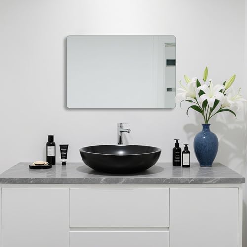 Bathroom Mirror for Over Sink 24x16 Inch Frameless Wall Mirror Rectangle - Image 7