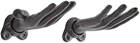 Danya B. "Palms Up Dark Brown Cast Iron Wall Mount Hook Set, Entryway Hooks or by DANYAB