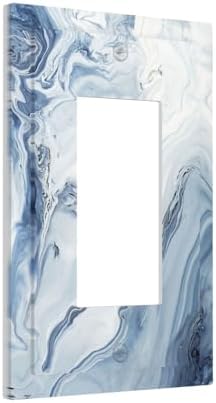 Decorative Outlet Covers Blue Marble Pattern 1 Gang Single Rocker Light Switch - Image 2